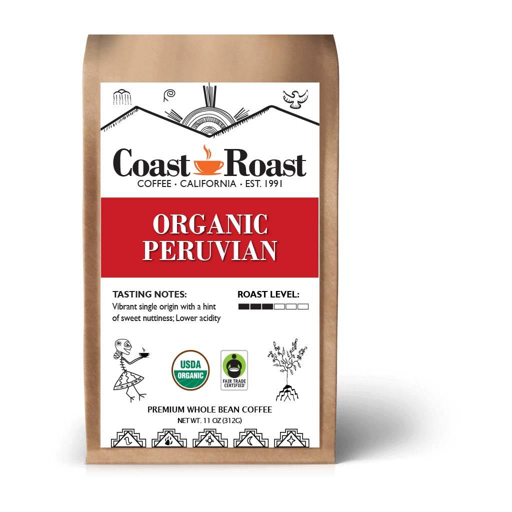 Peruvian Whole Bean Organic Coffee Single Origin.