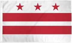 District of Columbia Flag - Outdoor - Pole Hem with Optional Fringe- Nylon Made in USA.