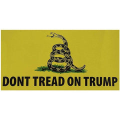 Don't Tread on Trump Gadsden Snake Bumper Sticker Yellow.