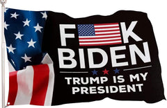 F*ck Biden Trump Is My President Flag - Made in USA.