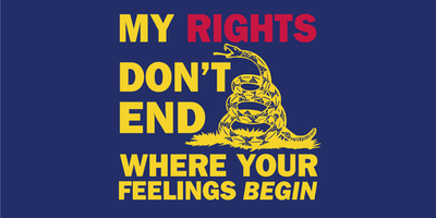 My Rights Don't End Where Your Feelings Begin Bumper Sticker.