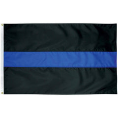 Police Thin Blue Line Flag - Outdoor - Nylon Cut and Sewn (Made in America).