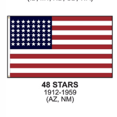 48 Star American Flag - Nylon Sewn Applique Stars Made in USA.