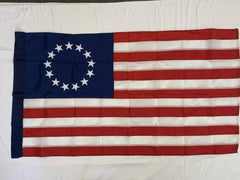 3x5 Betsy Ross FlagPole Hem - Nylon Sewn Sleeve Hoist Made in USA.