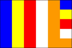 Buddhist 3 x 5 Nylon Dyed Flag With Pole Hem (USA Made).