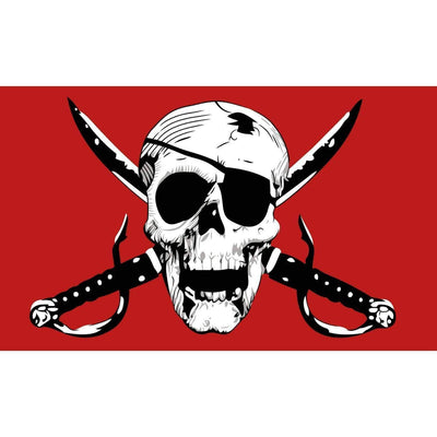 Crimson Pirate Flag - Polyester 3x5 ft..