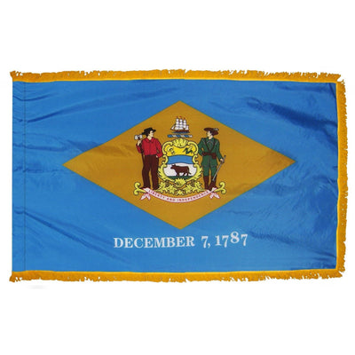 Delaware Flag - Nylon Printed - 3 x 5 ft. with Fringes.