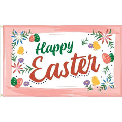 Happy Easter Flag - Outdoor Commercial - 3 x 5 Nylon Dyed (USA Made).