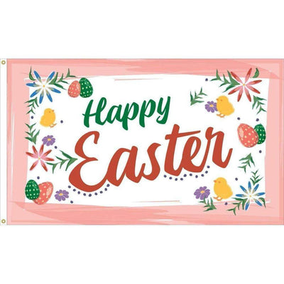 Happy Easter Flag - Outdoor Commercial - 3 x 5 Nylon Dyed (USA Made).