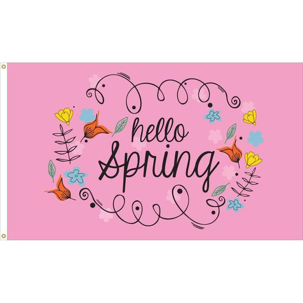 June Spring Flag Hello Spring Flag - Outdoor Commercial - 3 x 5 Nylon Dyed (USA Made ...