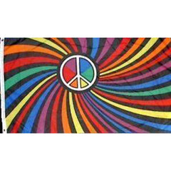 Rainbow Peace Swirl Flag Made in USA Outdoor.