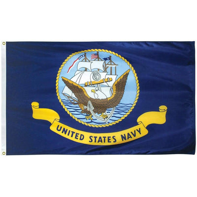 US Navy Flag  3x5 Poly-Cotton with Grommets Made in America.
