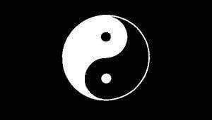 Yin Yang (Black background) Flag 3 X 5 ft. Standard.