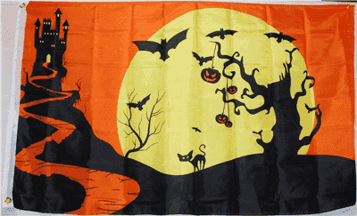 A holiday themed flag celebrating Halloween. for sale