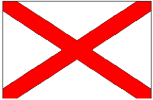 State of Alabama Flag 4 X 6 inch on stick.