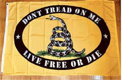 Gadsden Live Free or Die Don't Tread on Me Flag - Made in USA.