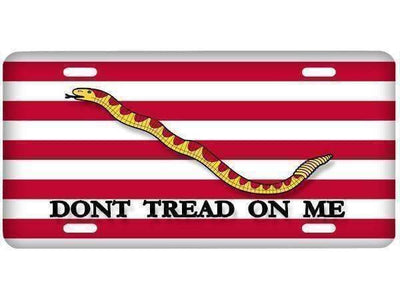 Don't Tread On Me (Red) First Naval Jack License Plate.