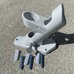 FLAGPOLE BRACKET - TWO POSITION WHITE ALUMINUM.