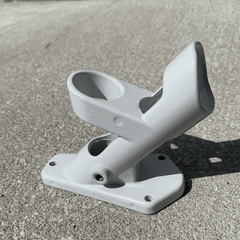 FLAGPOLE BRACKET - TWO POSITION WHITE ALUMINUM.