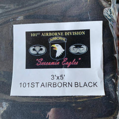 101st Airborne Division Flag "Screaming Eagles"  Black  3x5 ft Economical.