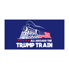 All Aboard The Trump Train  2020 Flag BLUE Nylon Made in USA.