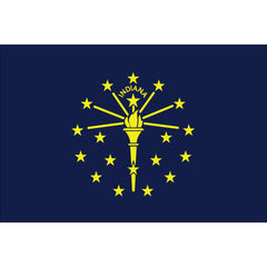 Indiana State Flag - Outdoor - Pole Hem with Optional Fringe- Nylon Made in USA.