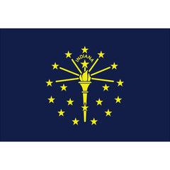 Indiana State Flag - Outdoor - Pole Hem with Optional Fringe- Nylon Made in USA.