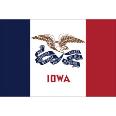 Iowa State Flag - Outdoor - Pole Hem with Optional Fringe- Nylon Made in USA.