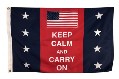 Keep Calm and Carry On US Flag - Made in USA.