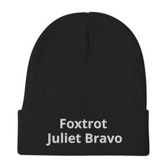 Foxtrot Juliet Bravo Embroidered Beanie.