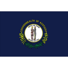 Kentucky State Flag - Outdoor - Pole Hem with Optional Fringe- Nylon Made in USA.