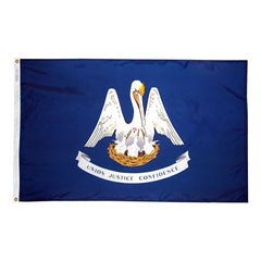 Louisiana State Flag - Outdoor - Pole Hem with Optional Fringe- Nylon Made in USA.