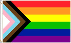 Inclusive Rainbow Pride LGBTQ Flag - Made in USA.