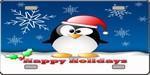 Happy Holidays Penguin Full Color License Plate.