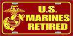 US Marines Retired License Plate.