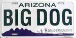 AZ Arizona Big Dog License Plate.