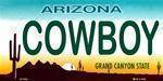 AZ Arizona Cowboy License Plate.