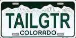 Colorado State Background License Plate.