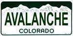 Colorado State Background License Plate - Avalanche.