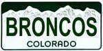 Colorado State Background License Plate - Bronco.