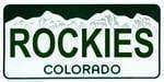 Colorado State Background License Plate - Rockie.