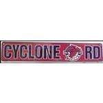 Cyclone Rd. Road Iowa State Street Sign.
