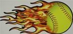 Fast Pitch Softball Fireball Full Color 12  Decal.