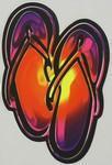 Flip Flops Full Color Decal.