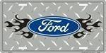 FORD Flame on Diamond License Plate Tags.