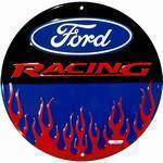 Ford Racing with Flames Circular Sign.