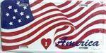 I Love America Flag License Plate.