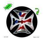 Maltese Cross with American Flag Color Decal.