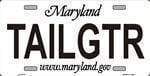 Maryland State Background License Plate.