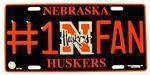 Nebraska Corn Huskers #1 Fan College License Plate.